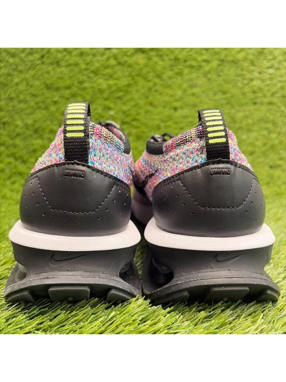Nike Air Max Flyknit Racer Womens Size 9 Pink Black White Running Shoes Sneakers